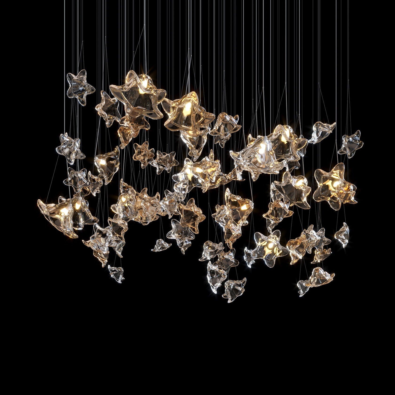 Crystal Star Scatter Chandelier