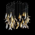 Gold Silver Leaf Rain Chandelier
