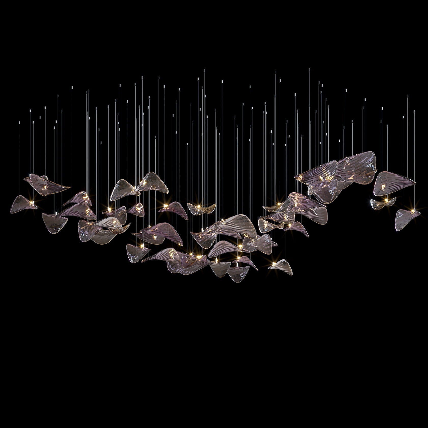 Smoke Manta Cluster Chandelier