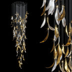 Gold Silver Leaf Rain Chandelier