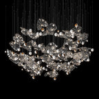 Silver Leaf Pearl Garland Chandelier