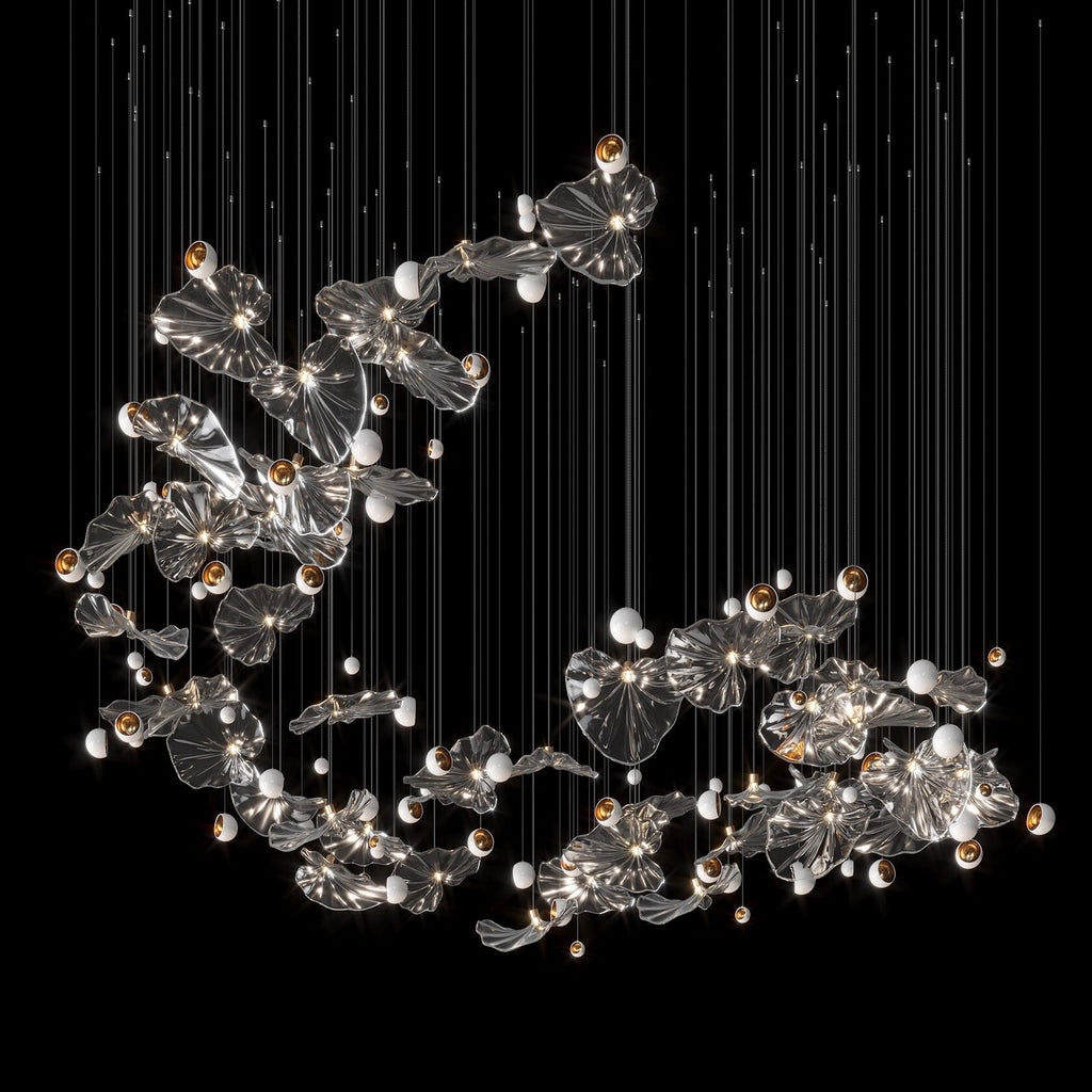 Silver Leaf Pearl Garland Chandelier
