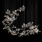 Silver Leaf Pearl Garland Chandelier