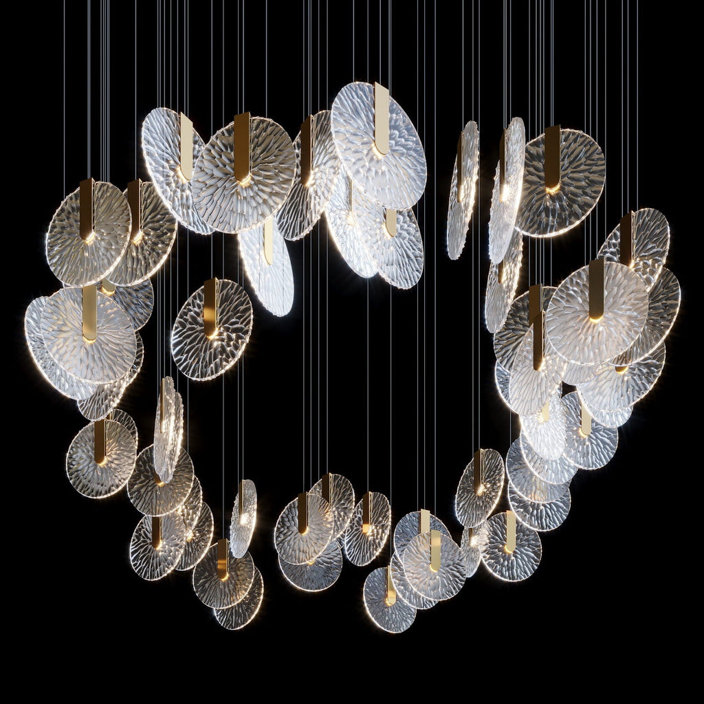 Silver Disc Cluster Chandelier