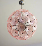 Murano Chandelier | 51 Pink Daisy Glass by Bling Lighting Studio