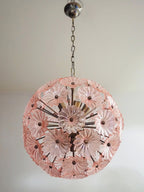 Murano Chandelier | 51 Pink Daisy Glass detail by Bling Lighting Studio