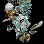 Aqua Glass Petal Branch Chandelier