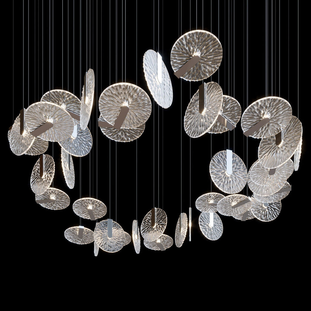 Silver Disc Halo Chandelier