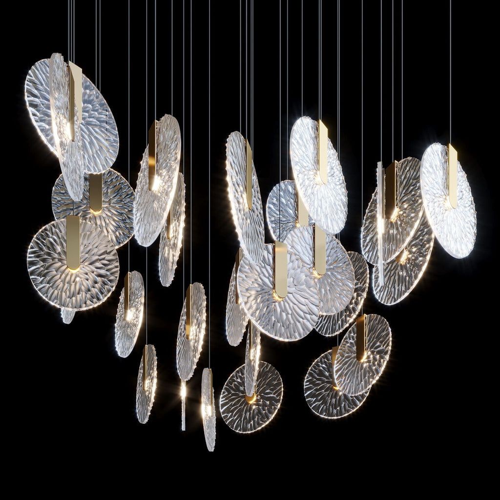 Silver Disc Cluster Chandelier