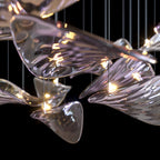 Smoke Manta Cluster Chandelier