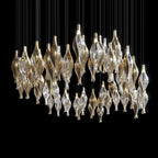 Silver Glass Pod Cascade Chandelier