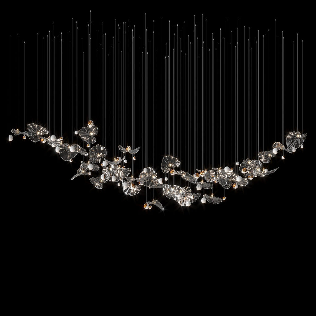 Silver Leaf Pearl Garland Chandelier