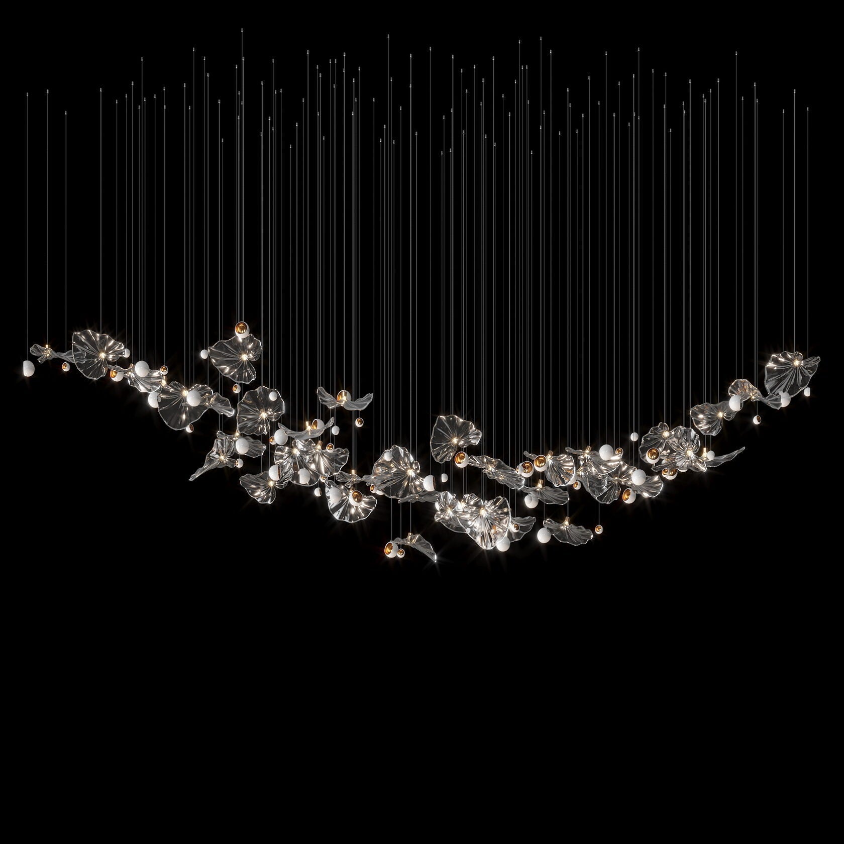 Silver Leaf Pearl Garland Chandelier