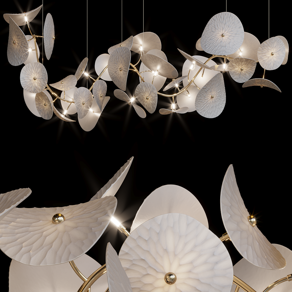 White Disc Garland Chandelier
