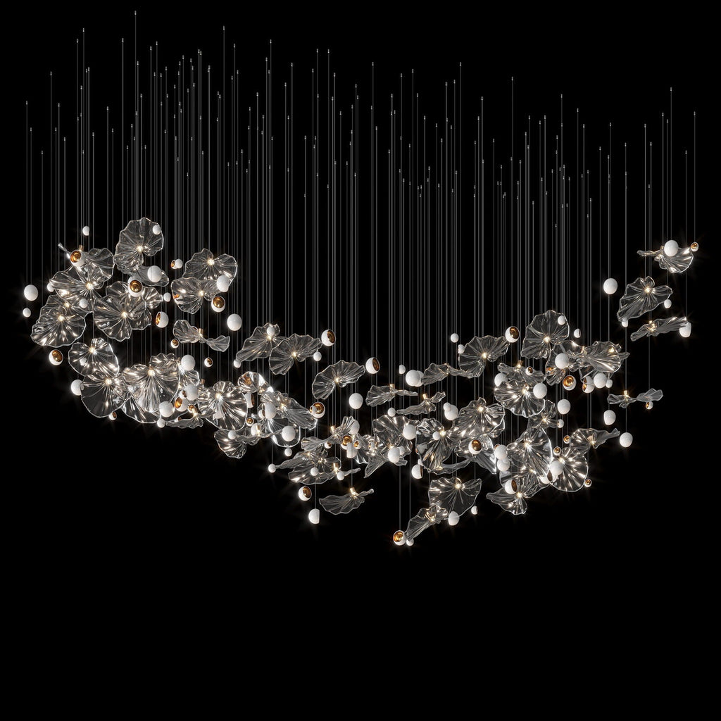 Silver Leaf Pearl Garland Chandelier