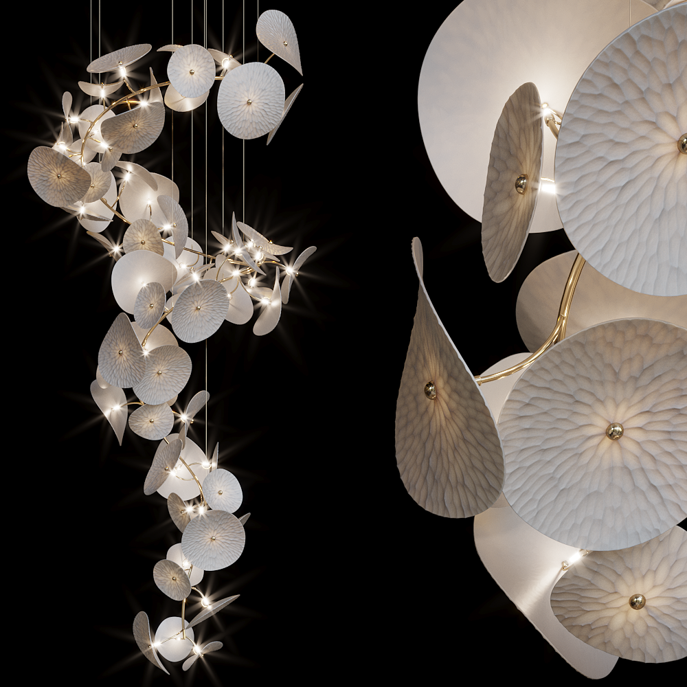 White Disc Garland Chandelier