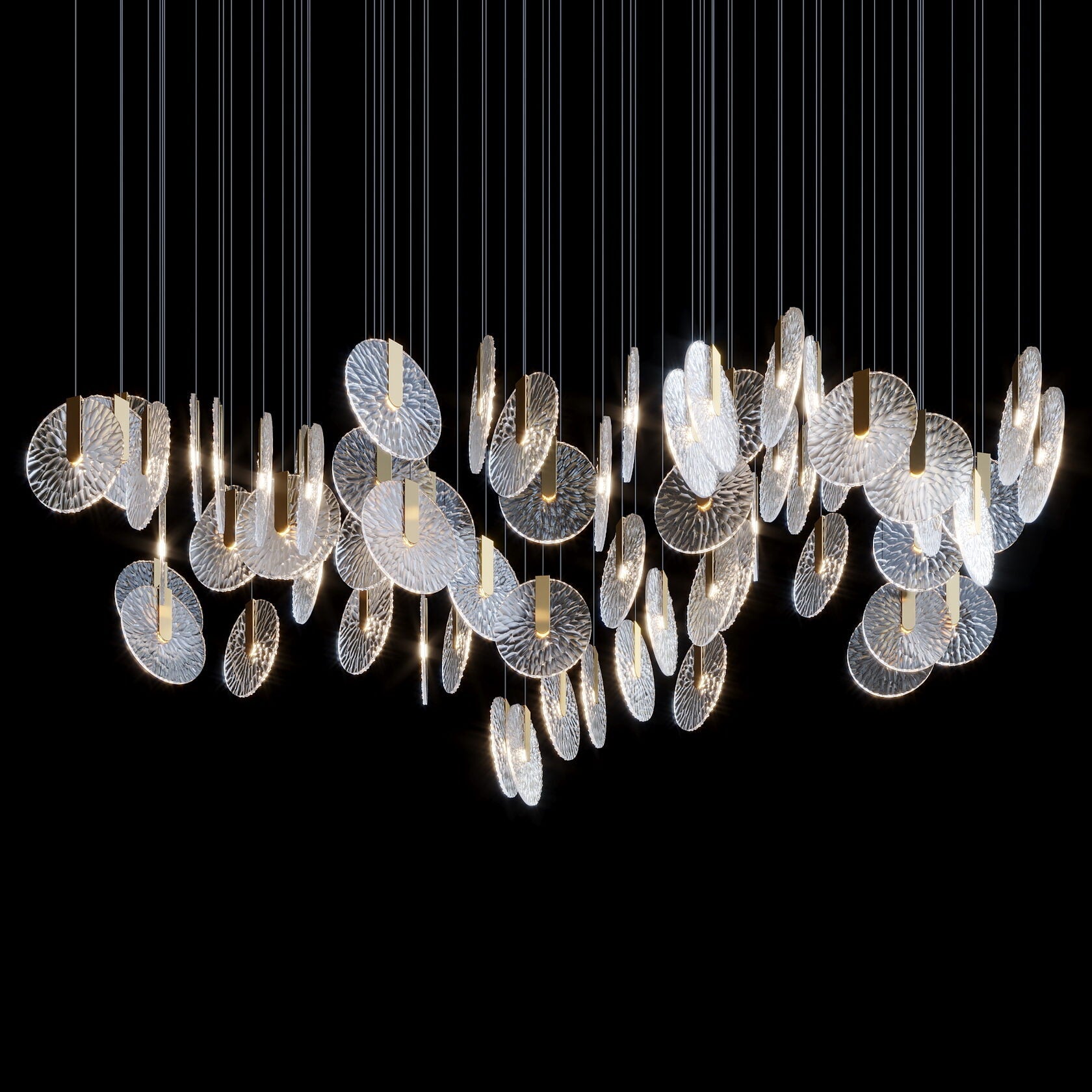 Silver Disc Cluster Chandelier