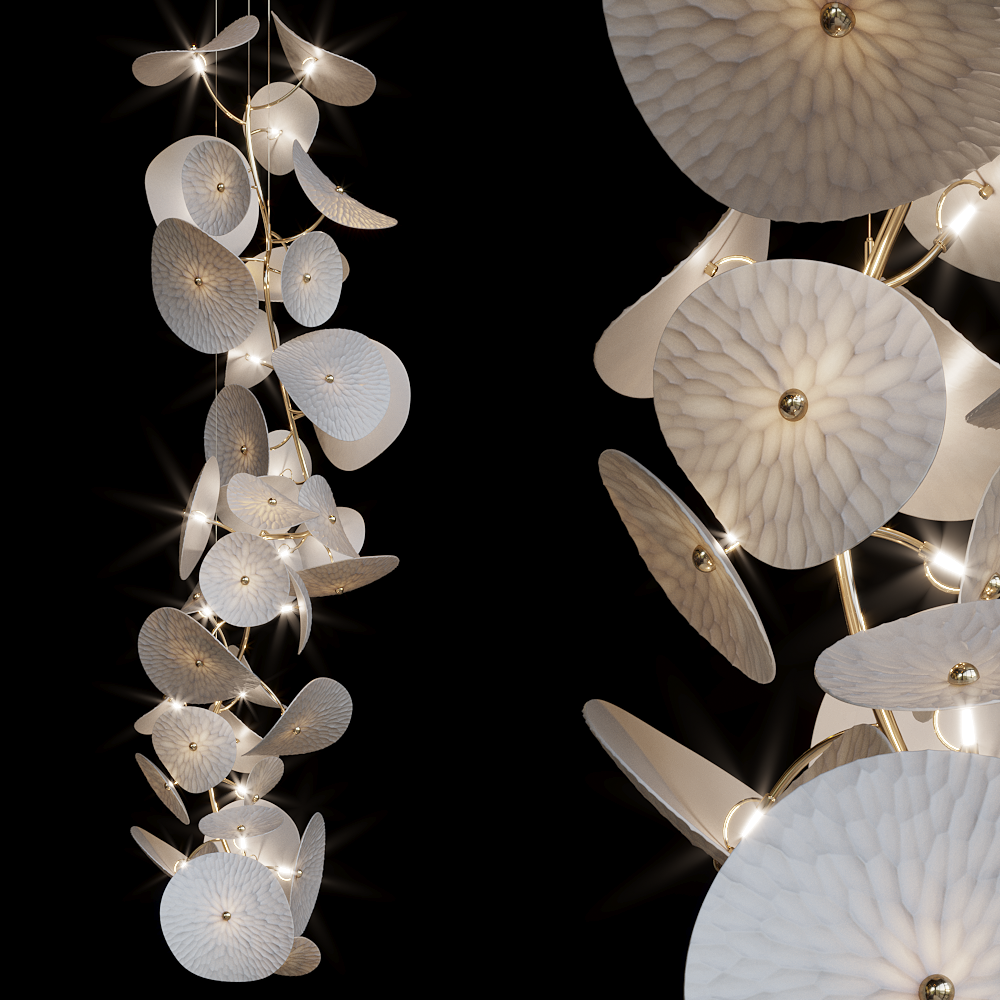 White Disc Garland Chandelier