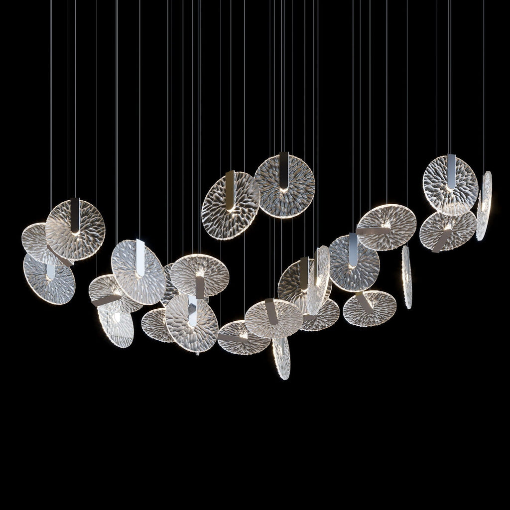 Silver Disc Halo Chandelier