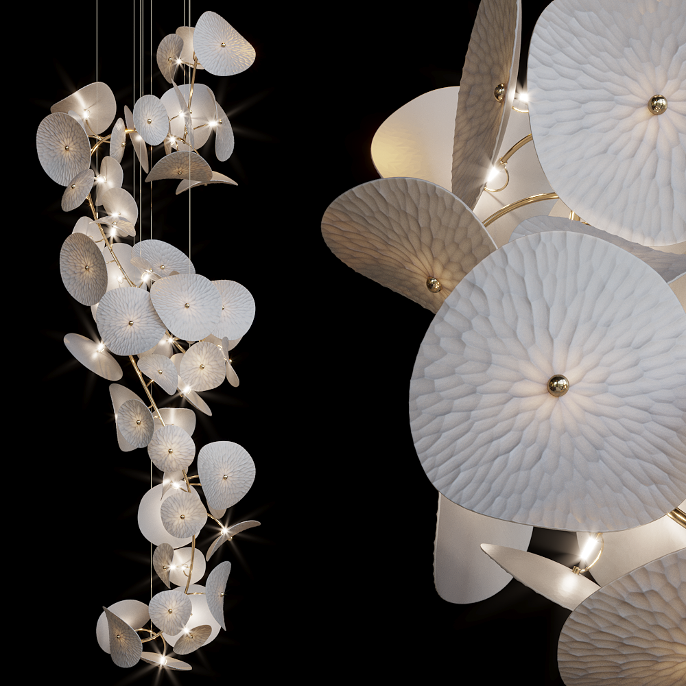 White Disc Garland Chandelier