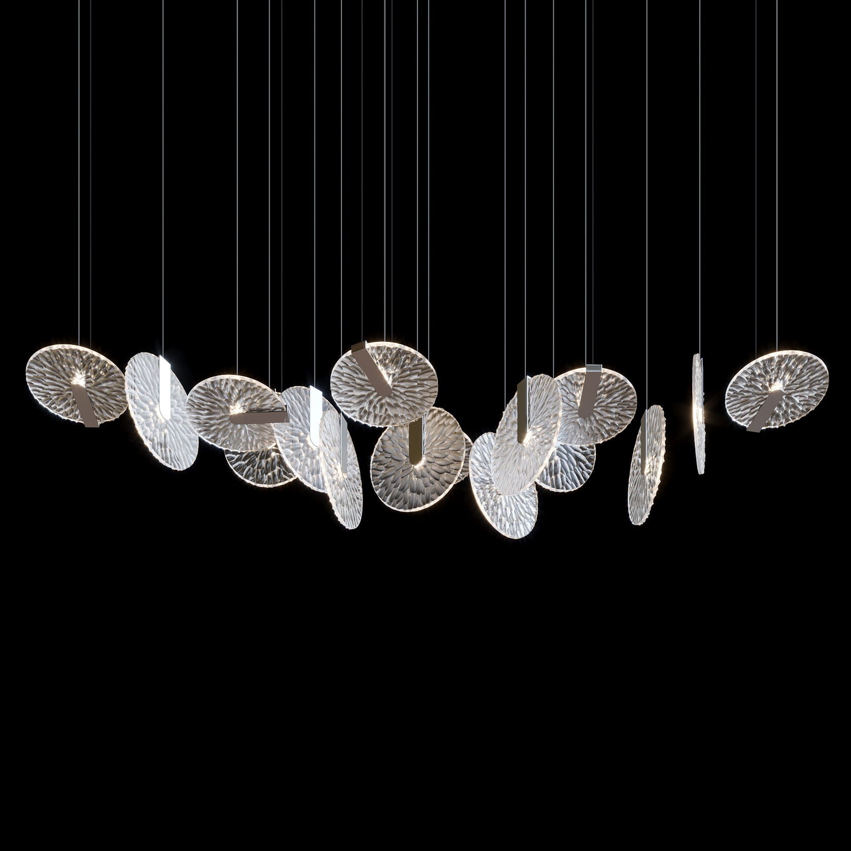 Silver Disc Halo Chandelier