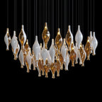 Amber Glass Pod Cascade Chandelier