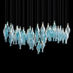 Aqua Glass Pod Cascade Chandelier