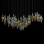 Blue Amber Glass Pod Cluster Chandelier