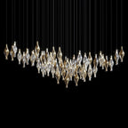 Silver Glass Pod Cascade Chandelier