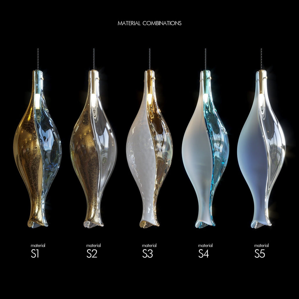 Aqua Glass Pod Cascade Chandelier