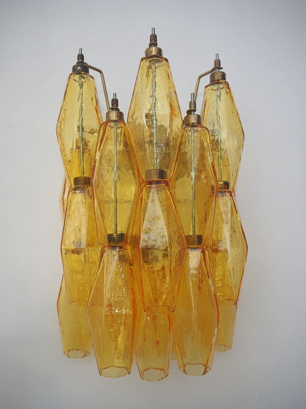 Murano Wall Lamp | 17 Yellow Poliedri Glass | Set of 2
