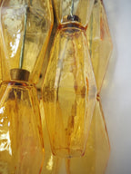 Murano Wall Lamp | 17 Yellow Poliedri Glass | Set of 2