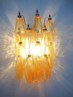 Murano Wall Lamp | 17 Yellow Poliedri Glass | Set of 2