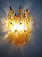Murano Wall Lamp | 17 Yellow Poliedri Glass | Set of 2