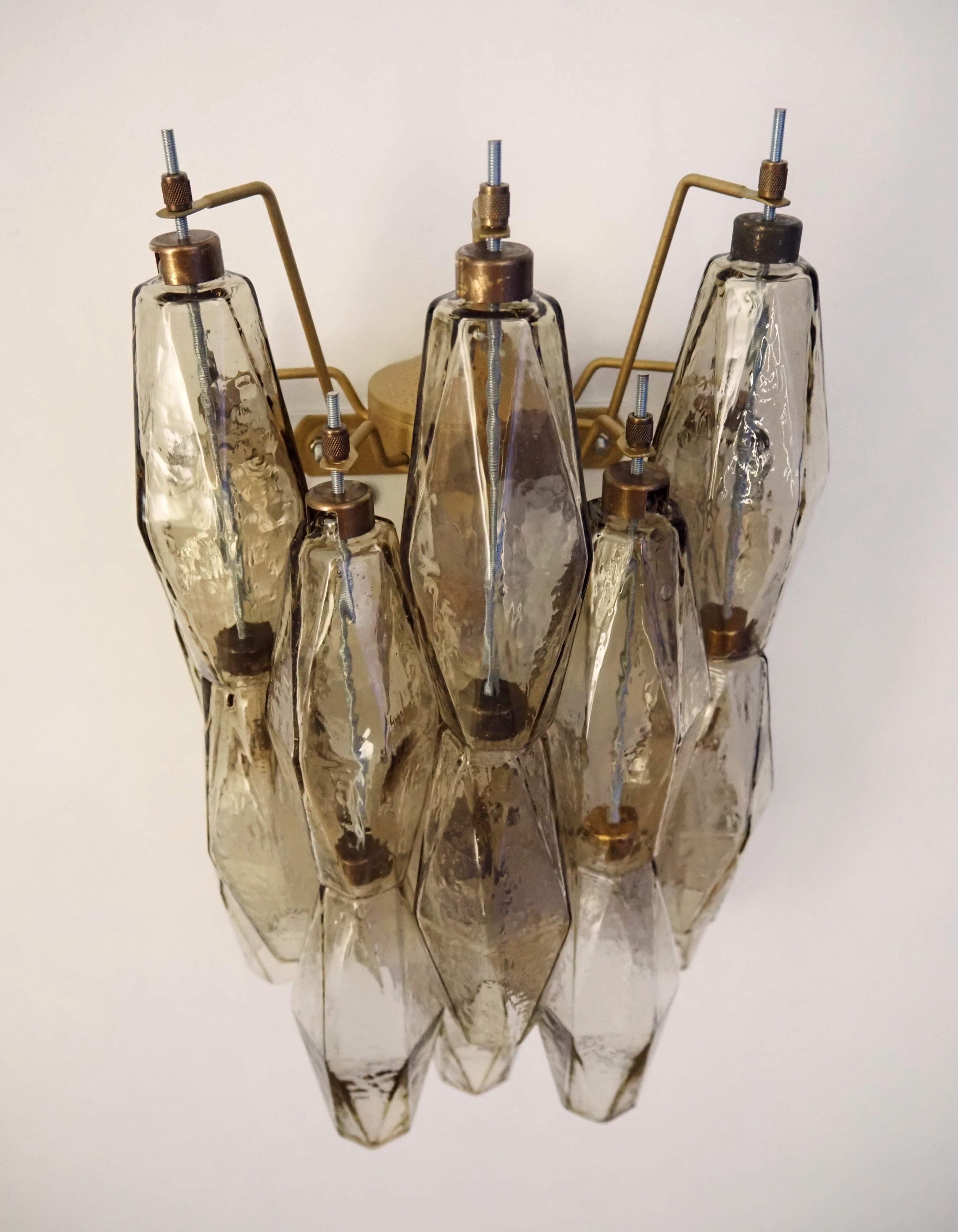 Murano Wall Lamp | 17 Smoked Poliedri Glass | Set of 2