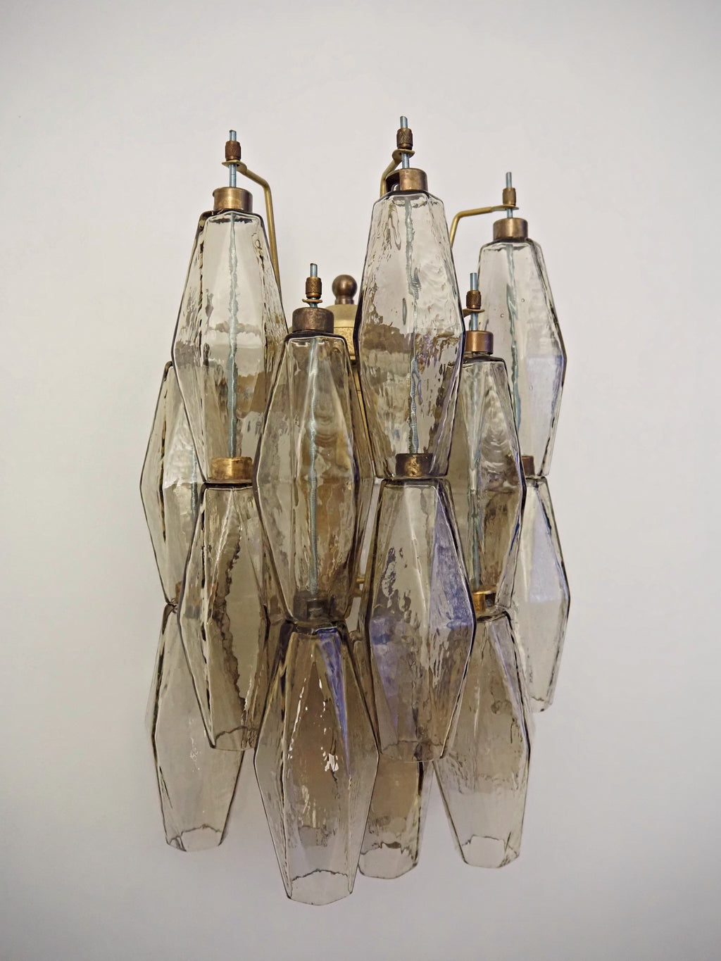 Murano Wall Lamp | 17 Smoked Poliedri Glass | Set of 2