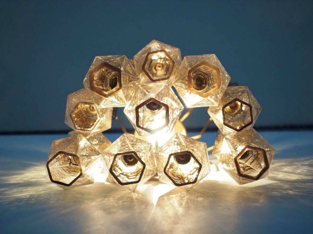 Murano Wall Lamp | 17 Smoked Poliedri Glass | Set of 2