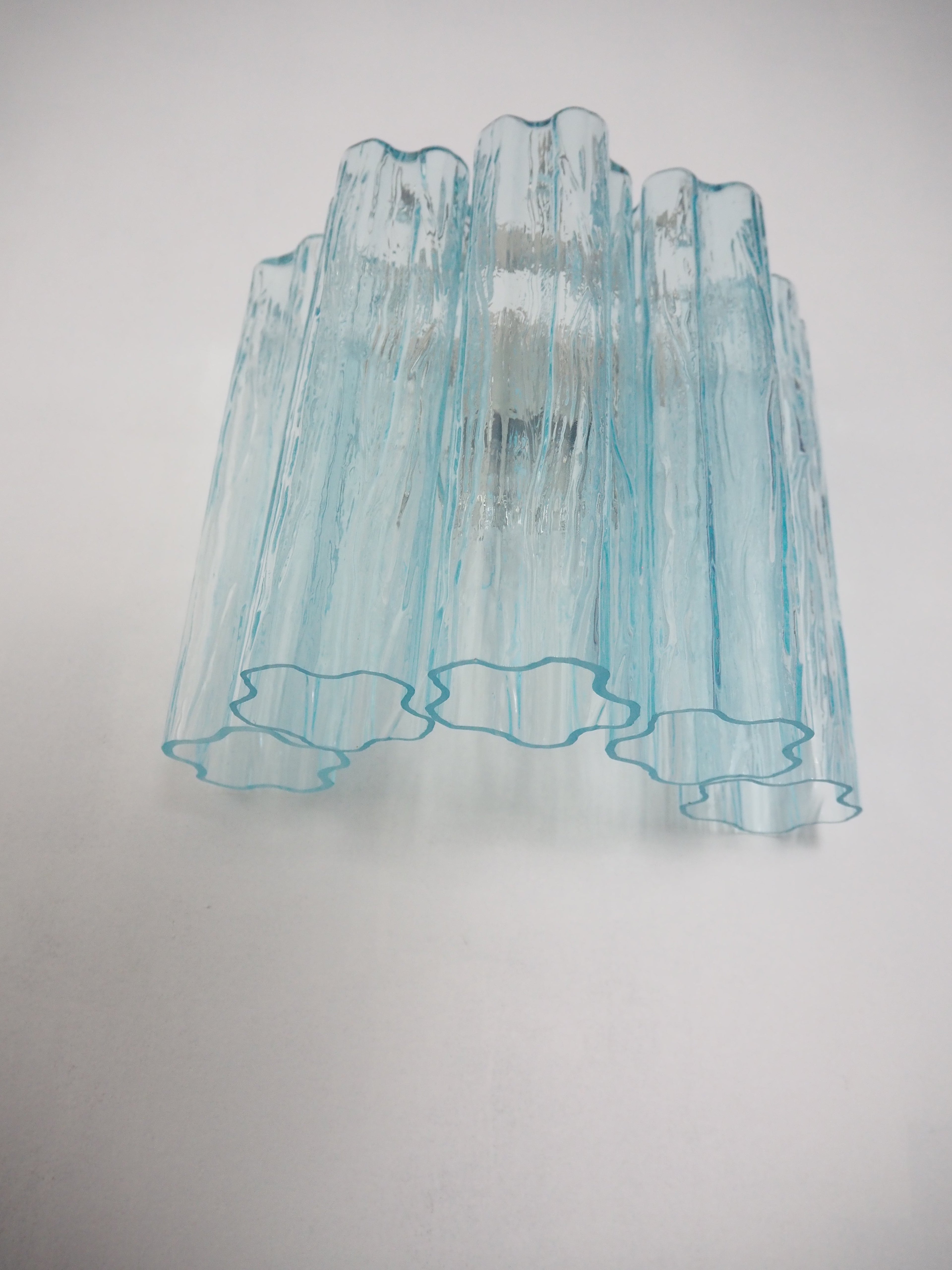 Murano Wall Lamp | 5 Blue Glass Tubes | Set of 2