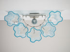 Murano Wall Lamp | 5 Blue Glass Tubes | Set of 2