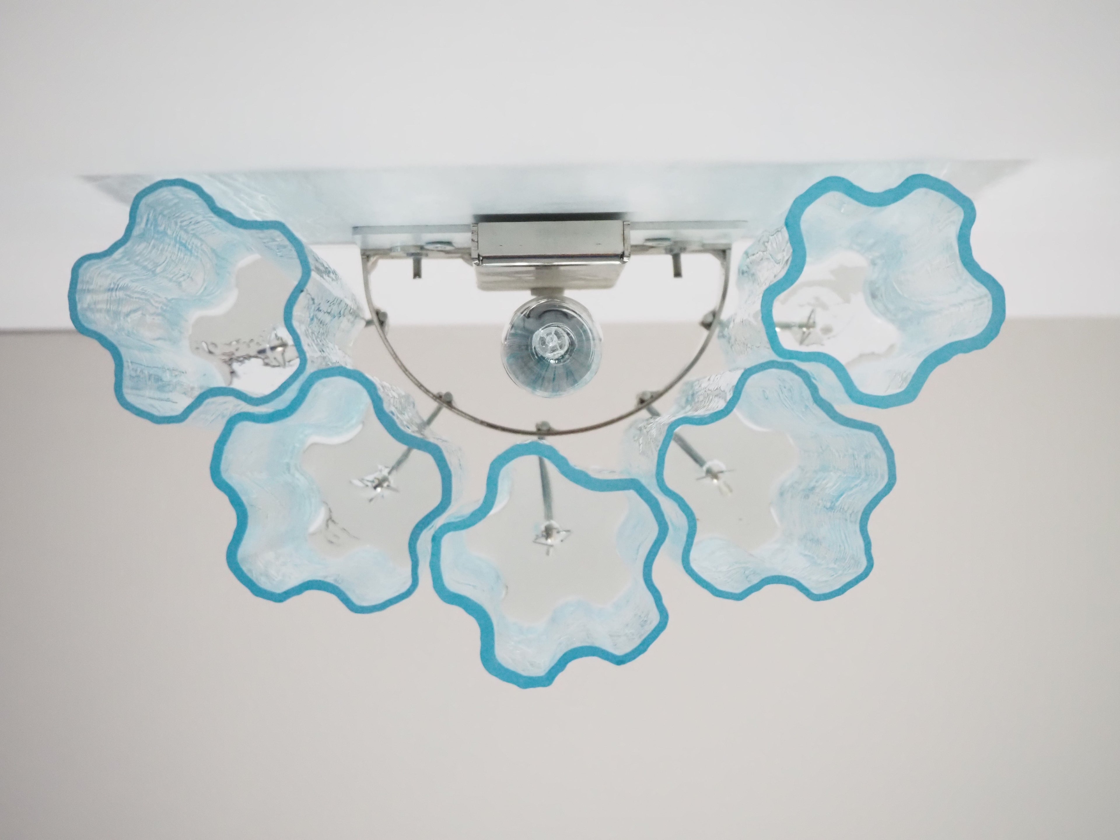 Murano Wall Lamp | 5 Blue Glass Tubes | Set of 2
