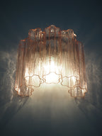 Murano Wall Lamp | 5 Pink Tube Glass | Set of 2