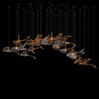 Glass Swallow Flight Chandelier