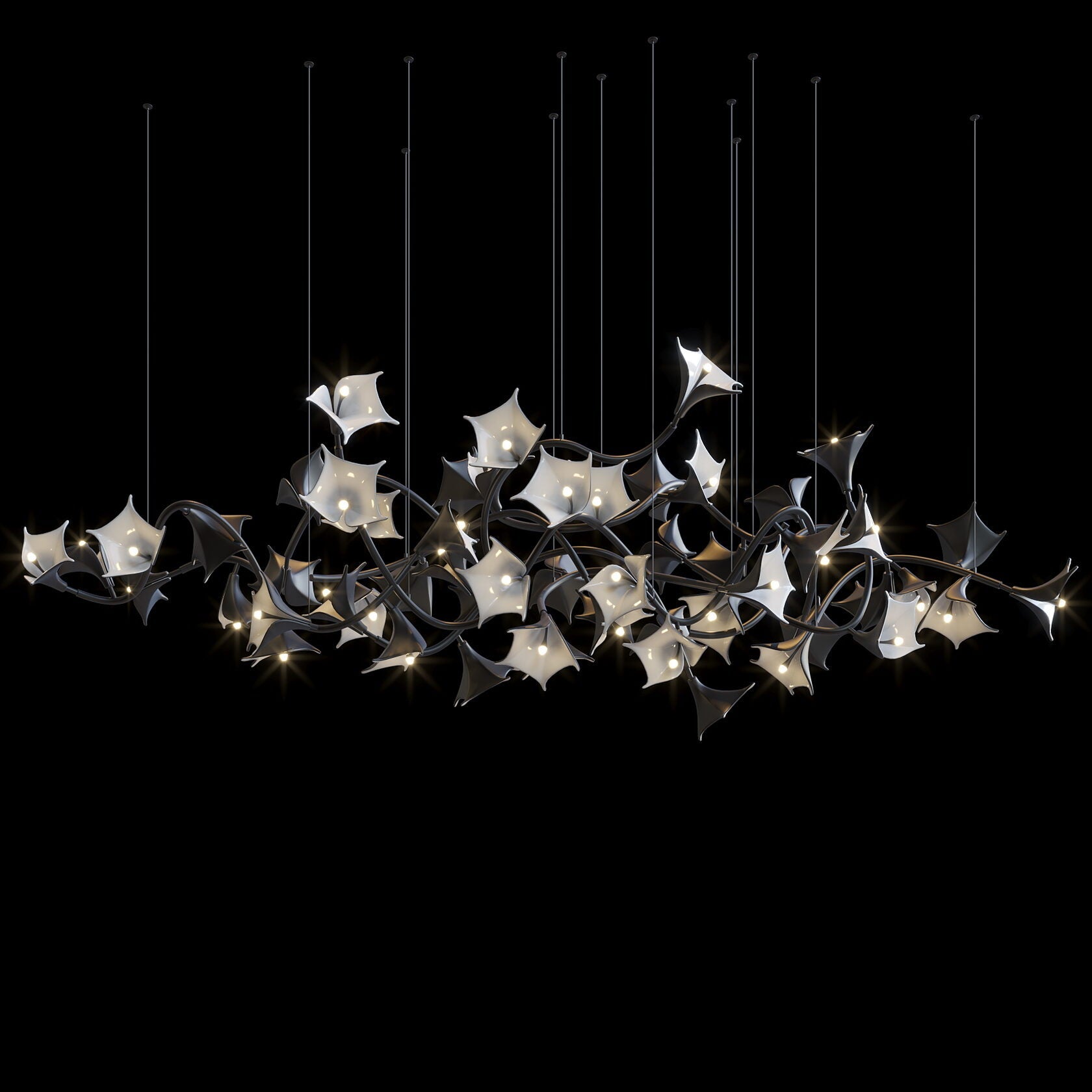 Monochrome Manta Vine Chandelier