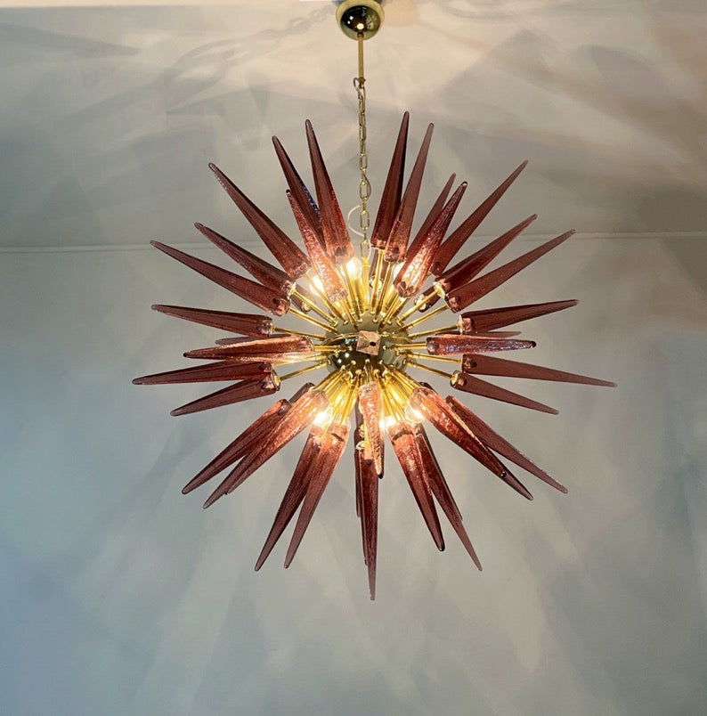 Murano Chandelier | 51 Purple Sputnik detail by Bling Lighting Studio