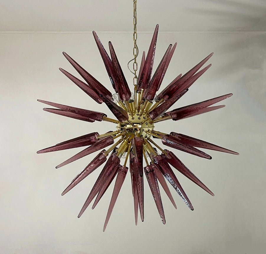 Murano Chandelier | 51 Purple Sputnik detail by Bling Lighting Studio