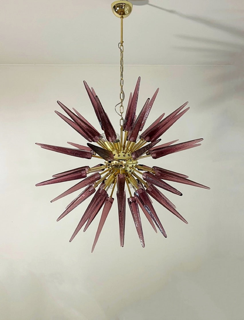 Murano Chandelier | 51 Purple Sputnik detail by Bling Lighting Studio