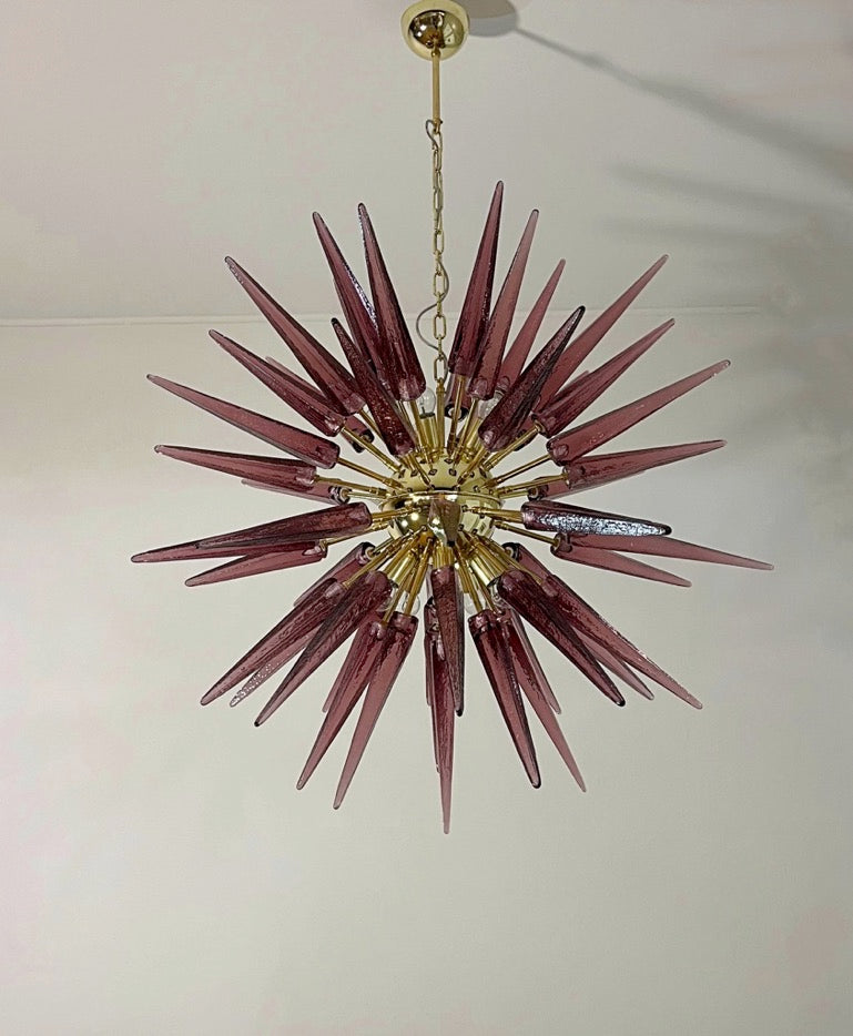 Murano Chandelier | 51 Purple Sputnik detail by Bling Lighting Studio