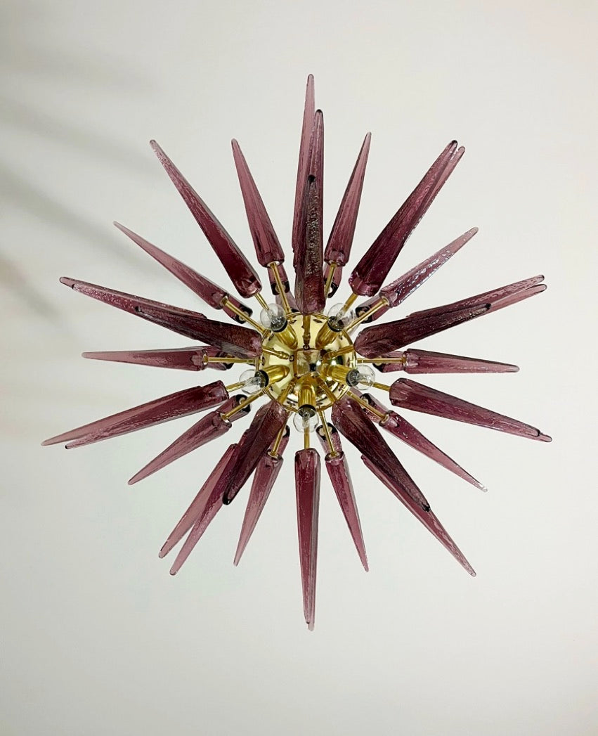 Murano Chandelier | 51 Purple Sputnik detail by Bling Lighting Studio