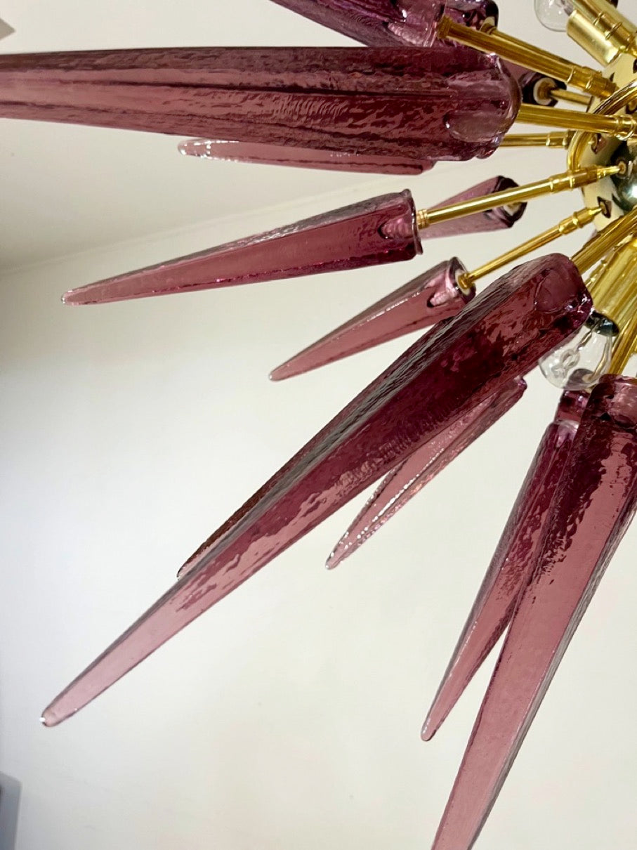 Murano Chandelier | 51 Purple Sputnik detail by Bling Lighting Studio