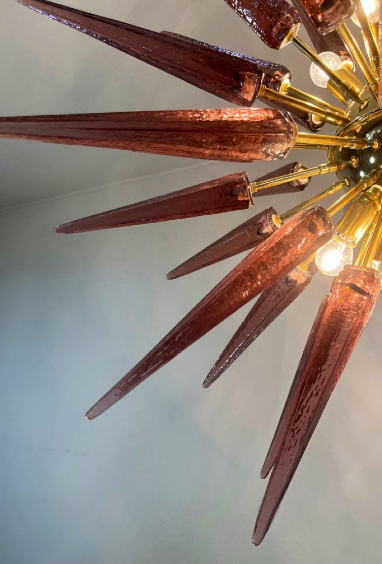 Murano Chandelier | 51 Purple Sputnik detail by Bling Lighting Studio